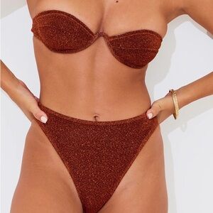 PLT Orange Sparkly Bikini Set